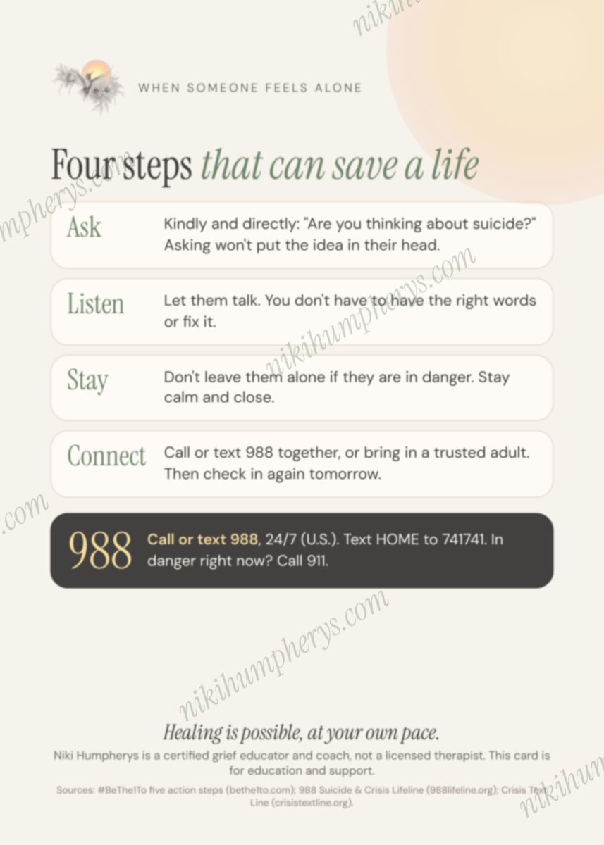 A page from What to Say Card