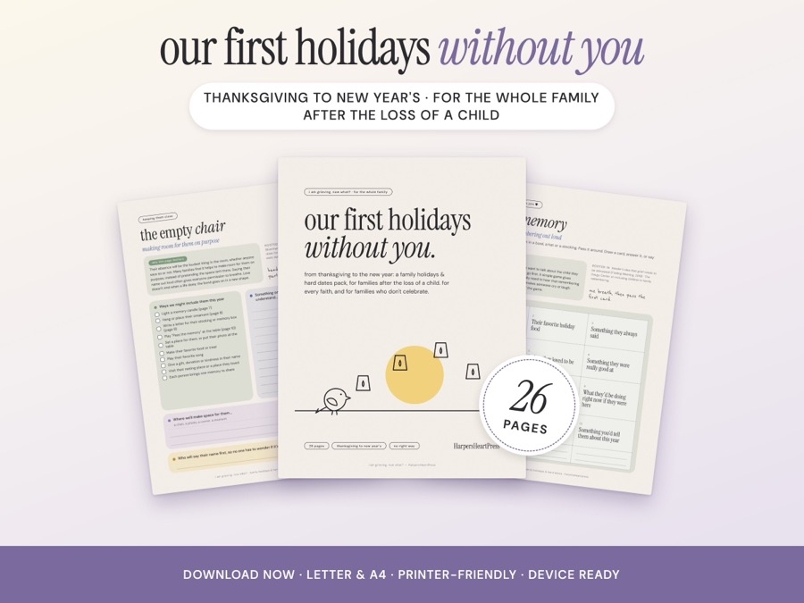 Our First Holidays Without You workbook